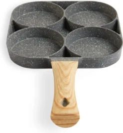 Magnani - Eierpan - 4 Bakplaten Van ⌀ 8 Cm - Voor Gas- En Elektrische Kookplaten - Aluminium - Houten Handvat - 38 X 18.7 X 2 Cm -Huis Keuken 1109x1200 5