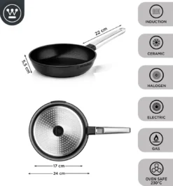 Westinghouse Pannenset - Performance Series Koekenpan 24cm + Koekenpan 28cm - Zwart - Koekenpannenset - Geschikt Voor Alle Warmtebronnen Inclusief Inductie -Huis Keuken 1120x1200 4