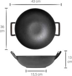 Blackwell Wadjan Wokpan - Gietijzer - 36 Cm - Zwart -Huis Keuken 1144x1200