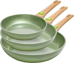 Just Vegan Koekenpan ECO Met Afneembaar Handvat 20 Cm Aluminium Groen -Huis Keuken 1200x1024