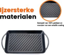Kicinn Grillplaat - Gietijzer - Geëmailleerd - Incl. Accessoires - Ø 33 X 21.8 Cm (LxB) -Huis Keuken 1200x1050 2