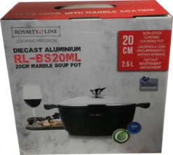 Royalty Line - Marble Soep/braadpan - Met Glazen Deksel Zwart - 20 CM. RL-BS20ML -Huis Keuken 1200x1074 1