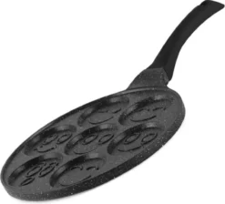 Emoji Pannenkoekenpan Pancake | 26cm | 7 Kop - Marmeren Anti Aanbaklaag Met Smiley -Huis Keuken 1200x1088