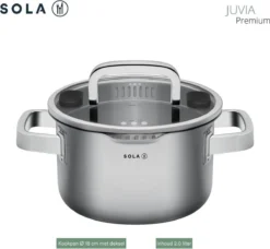 Sola Pannenset Juvia - 4 Delig - Ø 16,16,18,20 Cm - Zilver - RVS - Sandwichbodem 30 Sola Pannenset Juvia - 4 Delig - Ø 16,16,18,20 Cm - Zilver - RVS - Sandwichbodem -Huis Keuken 1200x1110