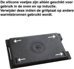 Eurolux Grillplaat Met Grepen - 41 X 24 X 2.5 Cm - Zwart - Aluminium - Geschikt Voor Alle Warmtebronnen -Huis Keuken 1200x1119