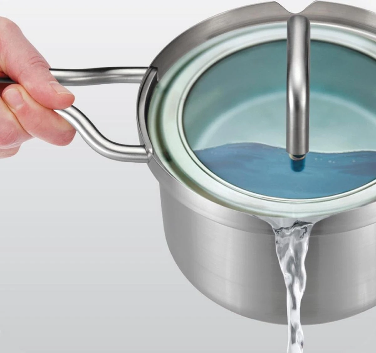 BK-Q-Linair Master Glas Kookpan 18 Cm - RVS - Glazen Deksel - Veilig Afgietsysteem - Inductie 5 BK-Q-Linair Master Glas Kookpan 18 Cm - RVS - Glazen Deksel - Veilig Afgietsysteem - Inductie - Afbeelding 5