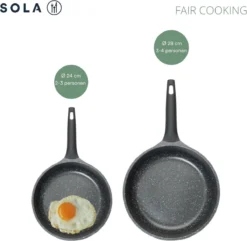 Sola Koekenpan Fair Cooking - Ø 28 Cm - Zwart/wit - Aluminium - Antiaanbaklaag 18 Sola Koekenpan Fair Cooking - Ø 28 Cm - Zwart/wit - Aluminium - Antiaanbaklaag -Huis Keuken 1200x1171 3