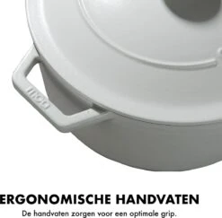 MOA Gietijzeren Braadpan - Inhoud 7,2 Liter - 30CM - Rond - Alle Warmtebronnen - Ook Voor Inductie - Gewicht 7,3 Kg - Wit - C30W -Huis Keuken 1200x1181 13