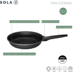 Sola - Fair Cooking Zwart/wit Greblon Anti Aanbaklaag 9 Sola - Fair Cooking Zwart/wit Greblon Anti Aanbaklaag -Huis Keuken 1200x1184