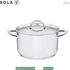 Sola Pannenset Blizz - 4 Delig - Ø Cm - Zilver - RVS - Sandwichbodem -Huis Keuken 1200x1187 1