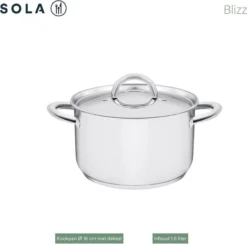 Sola Pannenset Blizz - 4 Delig - Ø Cm - Zilver - RVS - Sandwichbodem -Huis Keuken 1200x1187