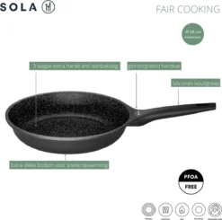 Sola Koekenpan Fair Cooking - Ø 28 Cm - Zwart/wit - Aluminium - Antiaanbaklaag 17 Sola Koekenpan Fair Cooking - Ø 28 Cm - Zwart/wit - Aluminium - Antiaanbaklaag -Huis Keuken 1200x1189 1