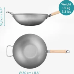 Navaris Grote Wokpan Geschikt Voor Inductie - Koolstofstalen Wok Met Twee Handvaten - Carbon Steel Wok 30 Cm Diameter - Voor Roerbak- En Wokgerechten 10 Navaris Grote Wokpan Geschikt Voor Inductie - Koolstofstalen Wok Met Twee Handvaten - Carbon Steel Wok 30 Cm Diameter - Voor Roerbak- En Wokgerechten -Huis Keuken 1200x1192