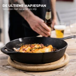 Gietijzeren Pan - Skillet - Koekenpan - BBQ - Koekenpan Inductie - ø32cm - 3.1 KG - Geschikt Voor Alle Warmtebronnen - Inclusief Gratis E-Book -Huis Keuken 1200x1198 14