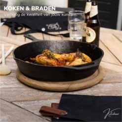 Gietijzeren Pan - Skillet - Koekenpan - BBQ - Koekenpan Inductie - ø32cm - 3.1 KG - Geschikt Voor Alle Warmtebronnen - Inclusief Gratis E-Book -Huis Keuken 1200x1198 15