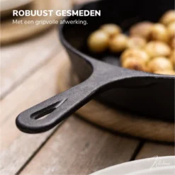 Gietijzeren Pan - Skillet - Koekenpan - BBQ - Koekenpan Inductie - ø32cm - 3.1 KG - Geschikt Voor Alle Warmtebronnen - Inclusief Gratis E-Book -Huis Keuken 1200x1198 18