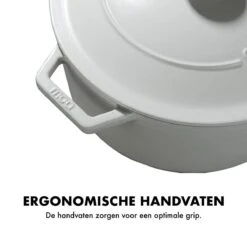 MOA Gietijzeren Braadpan - Inhoud 5,7 Liter - 26CM - Rond - Alle Warmtebronnen - Ook Voor Inductie - Gewicht 5,8 Kg - Wit - C26W -Huis Keuken 1200x1200 1018