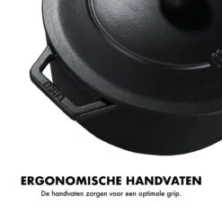 MOA Gietijzeren Braadpan - Inhoud 5,7 Liter - 26CM - Rond - Alle Warmtebronnen - Ook Voor Inductie - Gewicht 5,8 Kg - Zwart - C26B -Huis Keuken 1200x1200 1033