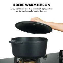 MOA Gietijzeren Braadpan - Inhoud 5,7 Liter - 26CM - Rond - Alle Warmtebronnen - Ook Voor Inductie - Gewicht 5,8 Kg - Zwart - C26B -Huis Keuken 1200x1200 1036