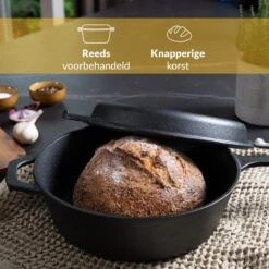 Chefarone Gietijzeren Pan - 2-in-1 Braadpan Inclusief Deksel - Geschikt Voor Alle Warmtebronnen -Huis Keuken 1200x1200 1051