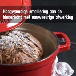 Daumonet Carême Rouge Gietijzeren Braadpan - Sudderpan Kersen Rood - Rond - Ø26 Cm - 4,4 Liter - PFAS & PFOA Vrij - Emaille - Geschikt Voor Alle Warmtebronnen - Elektrisch - Gas - Halogeen - Inductie - Keramisch - Vaatwasserbestendig -Huis Keuken 1200x1200 1090