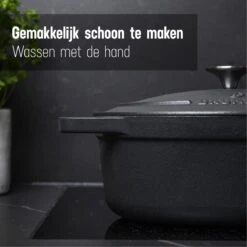 Gietijzeren Braadpan - Sudderpan Zwart Van Daumonet - Ovaal - Ø 29 Cm - 3 Liter - 100% PFAS & PFOA Vrij - Emaille - Geschikt Voor Alle Warmtebronnen - Elektrisch - Gas - Halogeen - Inductie - Keramisch - Vaatwasserbestendig -Huis Keuken 1200x1200 1098