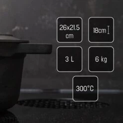 Gietijzeren Braadpan - Sudderpan Zwart Van Daumonet - Ovaal - Ø 29 Cm - 3 Liter - 100% PFAS & PFOA Vrij - Emaille - Geschikt Voor Alle Warmtebronnen - Elektrisch - Gas - Halogeen - Inductie - Keramisch - Vaatwasserbestendig -Huis Keuken 1200x1200 1100