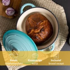 Chefarone Gietijzeren Pan - Braadpan Inclusief Deksel - Geschikt Voor Alle Warmtebronnen - Geëmailleerd Blauw 11 Chefarone Gietijzeren Pan - Braadpan Inclusief Deksel - Geschikt Voor Alle Warmtebronnen - Geëmailleerd Blauw -Huis Keuken 1200x1200 1118