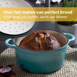 Chefarone Gietijzeren Pan - Braadpan Inclusief Deksel - Geschikt Voor Alle Warmtebronnen - Geëmailleerd Blauw 13 Chefarone Gietijzeren Pan - Braadpan Inclusief Deksel - Geschikt Voor Alle Warmtebronnen - Geëmailleerd Blauw -Huis Keuken 1200x1200 1120