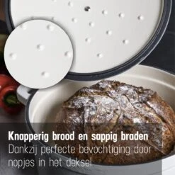 Daumonet Carême Blanc Gietijzeren Braadpan - Sudderpan Wit - Rond - Ø 26 Cm - 4,4 Liter - 100% PFAS & PFOA Vrij - Emaille - Geschikt Voor Alle Warmtebronnen - Elektrisch - Gas - Halogeen - Inductie - Keramisch - Vaatwasserbestendig -Huis Keuken 1200x1200 1152