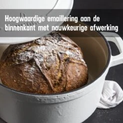 Daumonet Carême Blanc Gietijzeren Braadpan - Sudderpan Wit - Rond - Ø 26 Cm - 4,4 Liter - 100% PFAS & PFOA Vrij - Emaille - Geschikt Voor Alle Warmtebronnen - Elektrisch - Gas - Halogeen - Inductie - Keramisch - Vaatwasserbestendig -Huis Keuken 1200x1200 1158