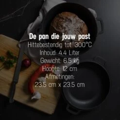 Daumonet Ducasse Gietijzeren Double Use Braadpan - Combi Sudderpan Zwart - 2-in-1 Bak- En Braadpan - PFAS & PFOA Vrij - Rond - Ø 26 Cm - 4,4 Liter - Emaille - Alle Warmtebronnen - Elektrisch - Gas - Halogeen - Inductie - Keramisch -Huis Keuken 1200x1200 1192