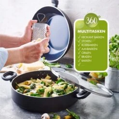 Greenpan Torino Keramische Hapjespan - 28 Cm - Met Glazen Deksel -Huis Keuken 1200x1200 1207