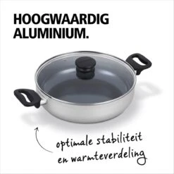 BRABANTIA INDU+ Hapjespan - Keramische Antiaanbaklaag - Met Deksel - Ø 28 Cm - Inductie - Pfas Vrij -Huis Keuken 1200x1200 1262