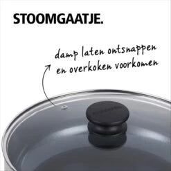 BRABANTIA INDU+ Hapjespan - Keramische Antiaanbaklaag - Met Deksel - Ø 28 Cm - Inductie - Pfas Vrij -Huis Keuken 1200x1200 1264