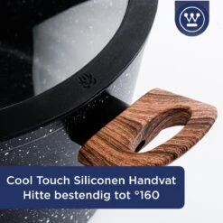 Westinghouse Hapjespan Inductie - Ø 28 Cm - Zwart Marmer Wood - Speciale Editie - Met Deksel - Geschikt Voor Alle Warmtebronnen -Huis Keuken 1200x1200 1265