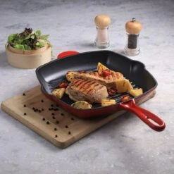 Cdealsz® Grillpan Gietijzer - Inductie - Rood - 28 Cm -Huis Keuken 1200x1200 1393