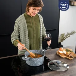 Westinghouse Kookpan/Braadpan Inductie - Ø 28 Cm - Grijs Graniet - Met Deksel - PFOA Vrij -Huis Keuken 1200x1200 150