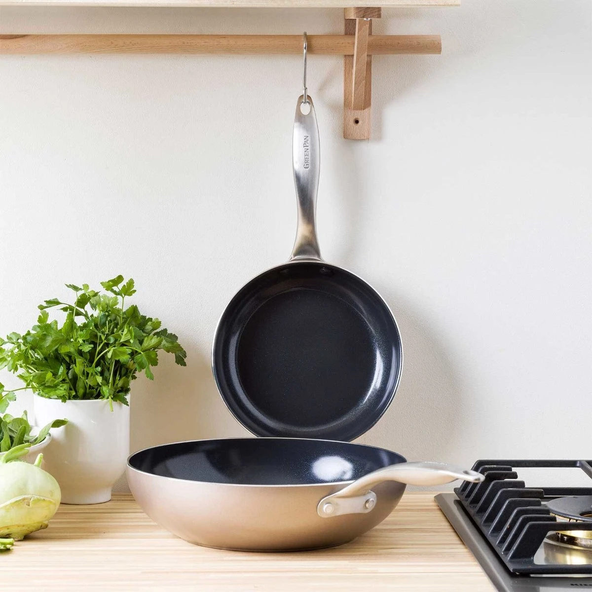 Greenpan Royal Wokpan Brons - 28 Cm 5 Greenpan Royal Wokpan Brons - 28 Cm - Afbeelding 5