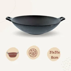 Orange85 Gietijzeren Wokpan - Alle Warmtebronnen - Inductie - Wok - Zwart - 31cm - Gietijzer - Wokpannen -Huis Keuken 1200x1200 310