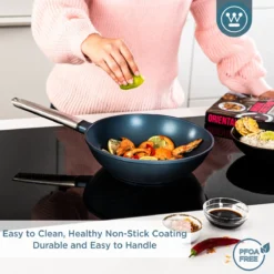 Westinghouse Performance Series - Wokpan Inductie - 28cm Luxe Wok Met Deksel - Blauw - Geschikt Voor Alle Warmtebronnen -Huis Keuken 1200x1200 377