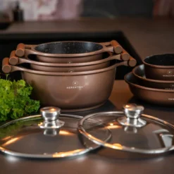 Herenthal Inductie Pannenset- Luxe 10-delige Koekenpannenset - Voor Alle Warmtebronnen - Met Glazen Deksels - Koper -Huis Keuken 1200x1200 38