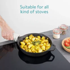 Navaris Gietijzeren Koekenpan - Braadpan Van Gietijzer - Ronde Skillet - Geschikt Voor Alle Warmtebronnen - Ø 30 Cm - Ovenbestendig Tot 260 Graden -Huis Keuken 1200x1200 385