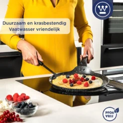 Westinghouse Black Marble - Pannenkoekenpan Inductie - Ø 28 Cm - Zwart Marmer -Huis Keuken 1200x1200 398