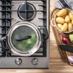 BK Flow Cool Black Glas Kookpannenset - 4-delig - Zwart - Glazen Deksel - Veilig Afgietsysteem - Inductie -Huis Keuken 1200x1200 48