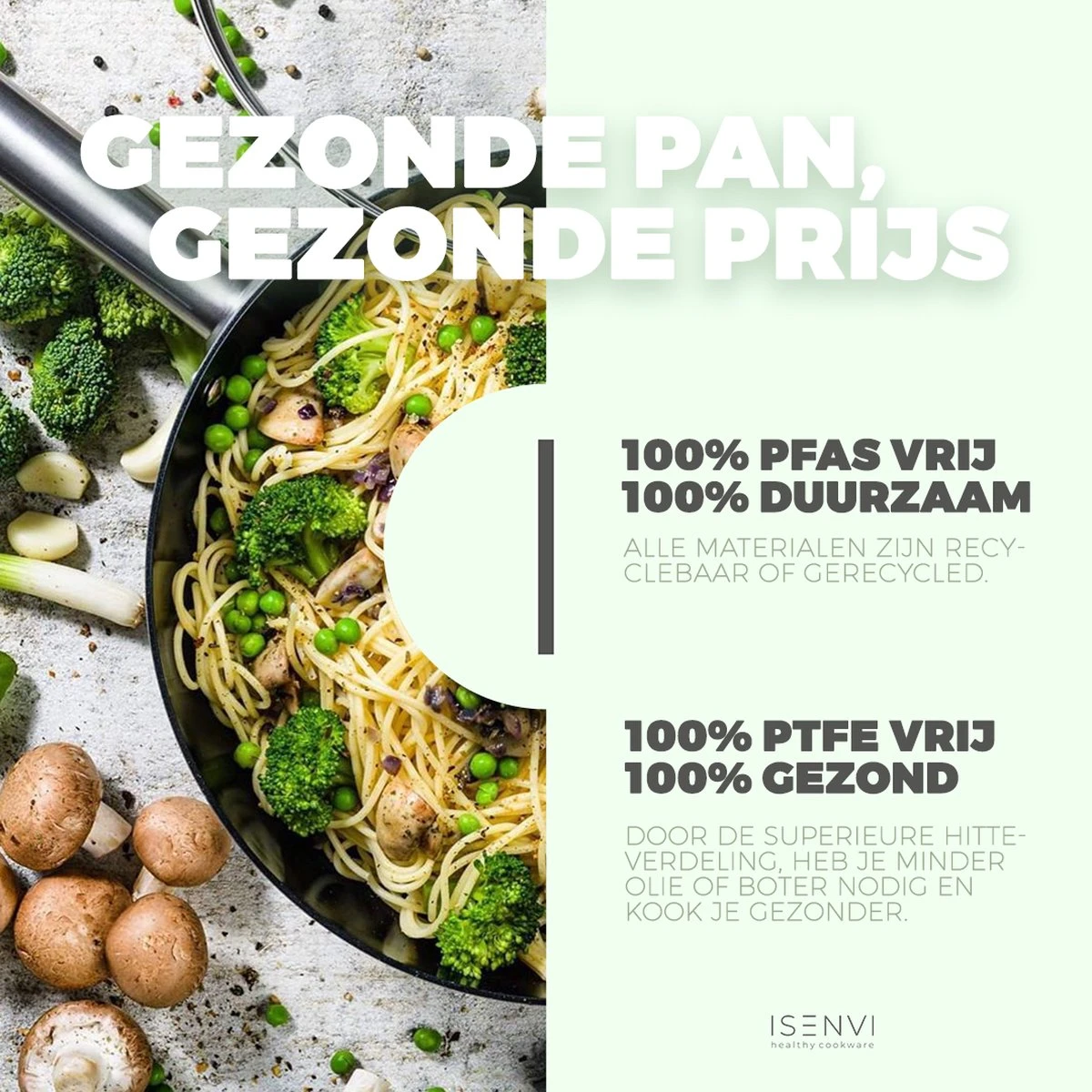 ISENVI Avon Keramische Koekenpan 20 CM - Ergo Greep 3 ISENVI Avon Keramische Koekenpan 20 CM - Ergo Greep - Afbeelding 3