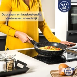 Westinghouse Koekenpan Inductie - Ø 24 Cm - Zwart Marmer - Geschikt Voor Alle Warmtebronnen -Huis Keuken 1200x1200 794