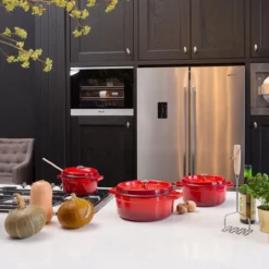 Sola Braadpan Gietijzer - Ø 20 Cm - Oranje/Rood - Gietijzer - Extra Zware Bodem -Huis Keuken 1200x1200 991