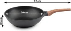 Rosmarino Black Line - Wokpan - Ø30cm - 100% PFAS & PFOA Vrij - Gegoten Aluminium - Non-stick Minerale Coating - Ergonomische Handgreep - Geschikt Voor Alle Warmtebronnen & Vaatwasser -Huis Keuken 1200x525 1