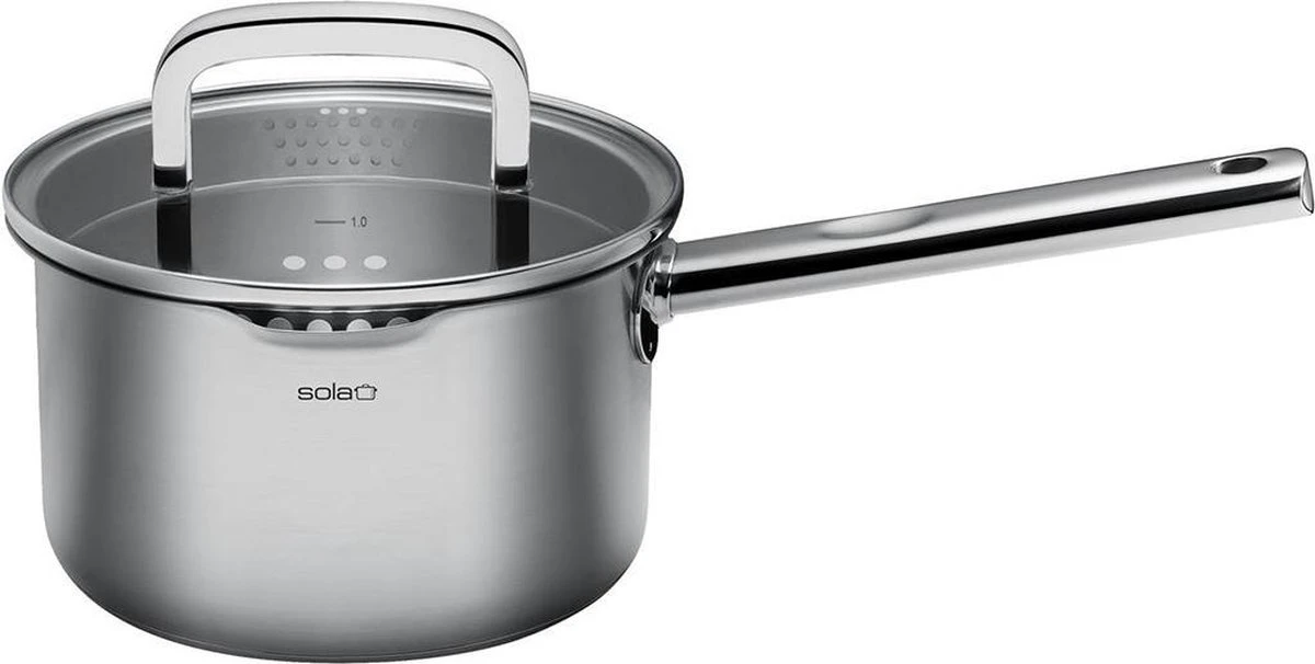 Sola Pannenset Juvia - 4 Delig - Ø 16,16,18,20 Cm - Zilver - RVS - Sandwichbodem 19 Sola Pannenset Juvia - 4 Delig - Ø 16,16,18,20 Cm - Zilver - RVS - Sandwichbodem - Afbeelding 19